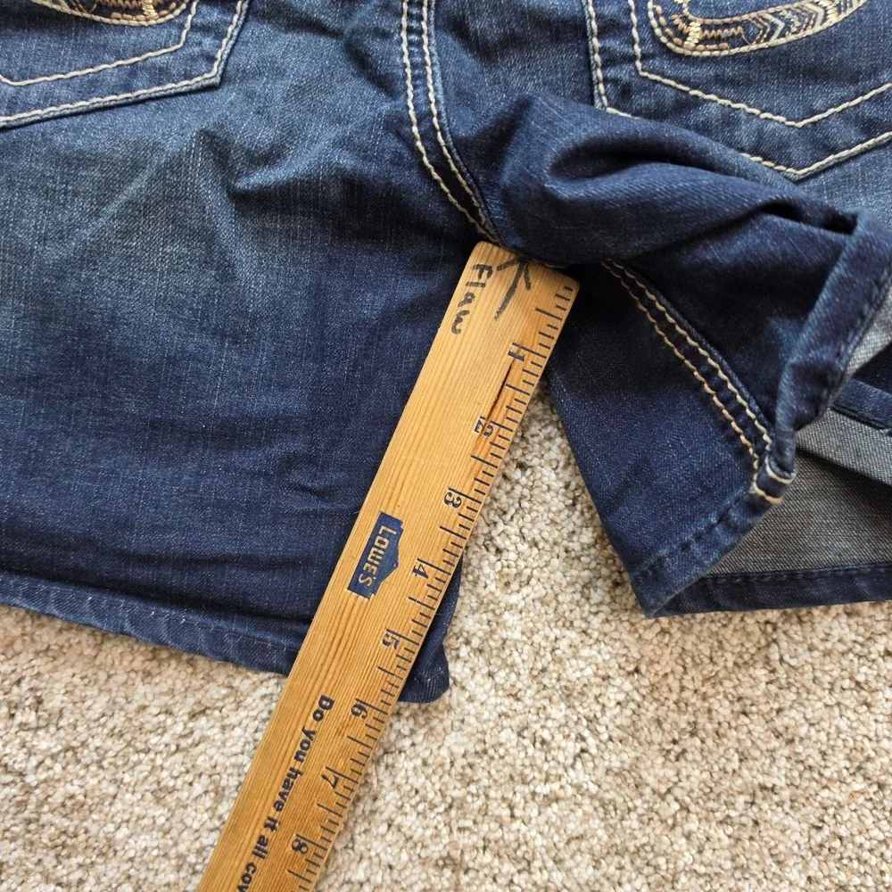 Seven7 Denim Shorts Womens 6 Dark Wash Stretch Bermuda Casual Classic Ladies